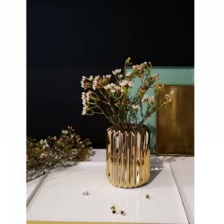 Vase doré plissé hauteur 13.5 cm