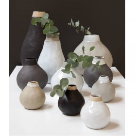 Vase Gina soliflore en grès couleur naturel