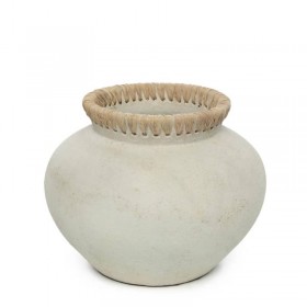 vase en terre cuite couleur gris naturel