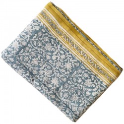 nappe indienne block print bleu