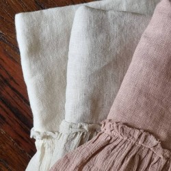 Chemin de Table Lin | avec Volants | Art de la Table | Abanita.fr Coloris naturel