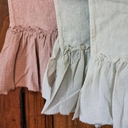 Chemin de Table Lin | avec Volants | Art de la Table | Abanita.fr Coloris naturel