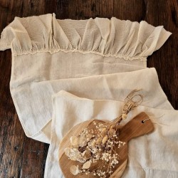 Chemin de Table Lin | avec Volants | Art de la Table | Abanita.fr Coloris naturel