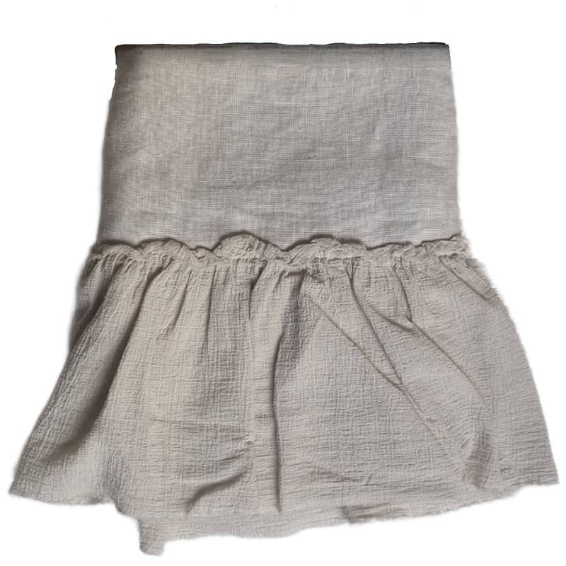 Chemin de Table Lin | avec Volants | Art de la Table | Abanita.fr Coloris naturel