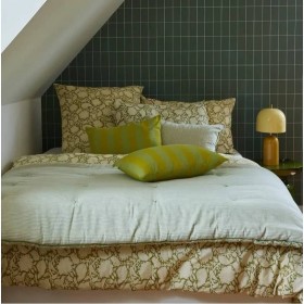 Housse de couette verte fleurie Bonheur du Jour