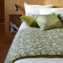 Edredon, bout de lit ou sofa cover vert Bonheur du Jour
