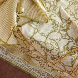 nappe vert kaki fleurie 170 x 250 cm