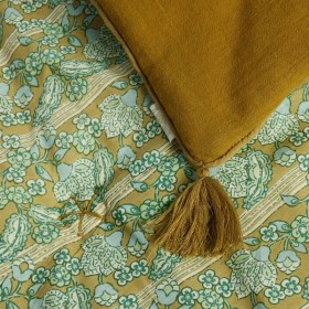 Edredon, bout de lit ou sofa cover Anjali Olive